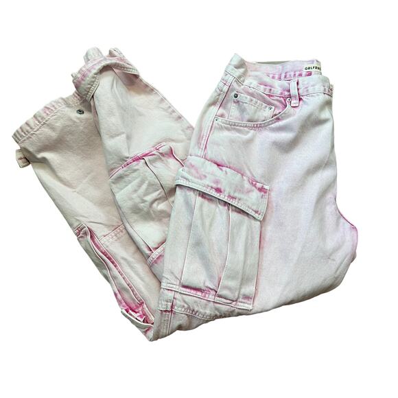GRLFRND Pink Camo Cargo Jean SIZE 29 Lex Baggy Slouchy Low Rise Rigid $245 NEW - Picture 9 of 13